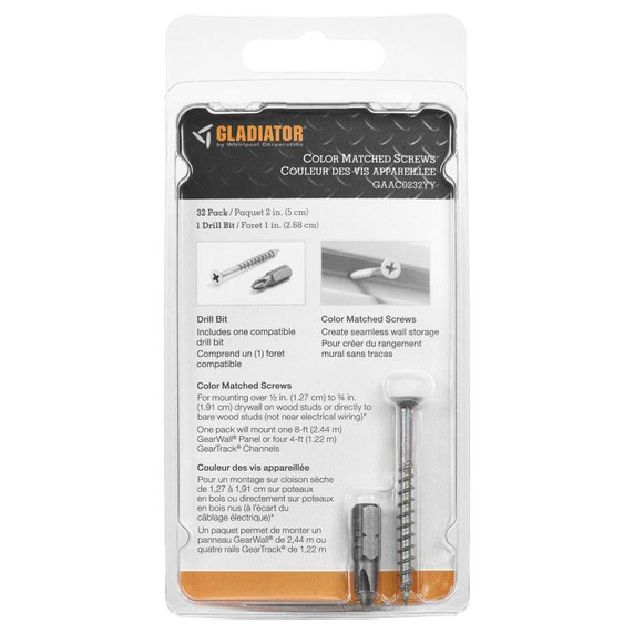 Gladiator® Vis de couleur assortie (emballage de 32) GAAC0232YY