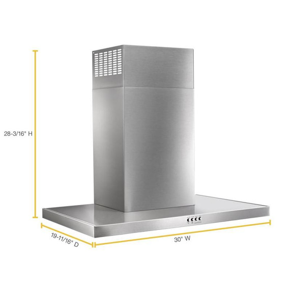 Whirlpool® Hotte de cuisine murale plate en acier inoxydable - 30 po WVW57UC0FS