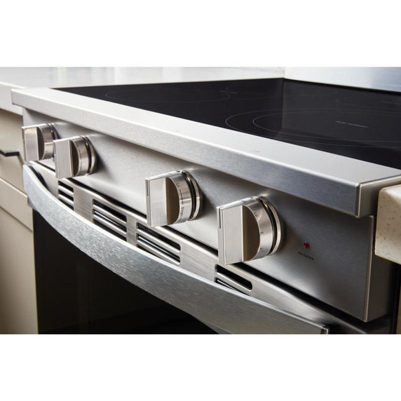 Whirlpool® Cuisinière électrique intelligente de 30 pouces avec technologie de cuisson à air, revêtement WipeClean™, auto-nettoyage/netoyage à la vapeur, préchauffage à grande vitesse et capacité de 5.3 pi cu YWFES7530RZ