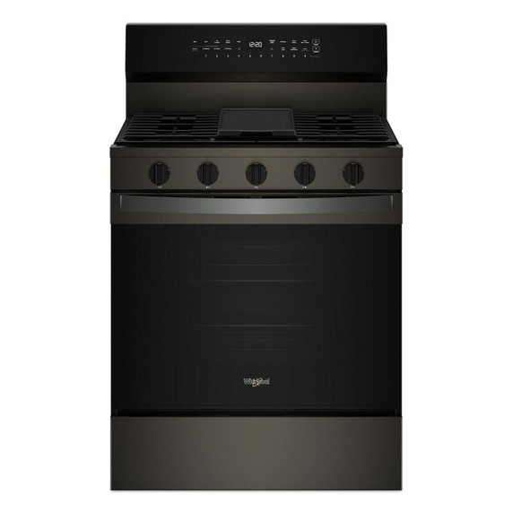Whirlpool® Cuisinière au gaz intelligente de 30 pouces avec technologie de cuisson à air, auto-nettoyage/netoyage à la vapeur, préchauffage rapide avec capacité de 5.3 pi cu WFGS7530RV