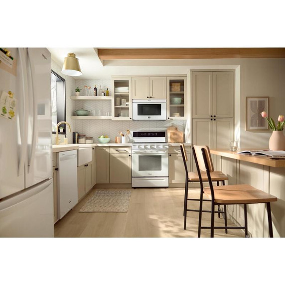 Whirlpool® Cuisinière au gaz intelligente de 30 pouces avec technologie de cuisson à air, auto-nettoyage/netoyage à la vapeur, préchauffage rapide avec capacité de 5.3 pi cu WFGS7530RW