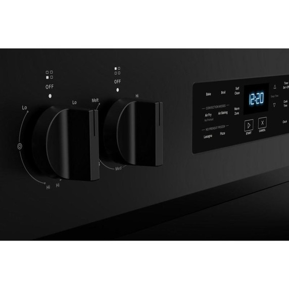 Whirlpool® Cuisinière électrique Energy Star avec cuisson à air, friture à air sans préchauffage et nettoyage automatique - 30 po YWFES5030RB