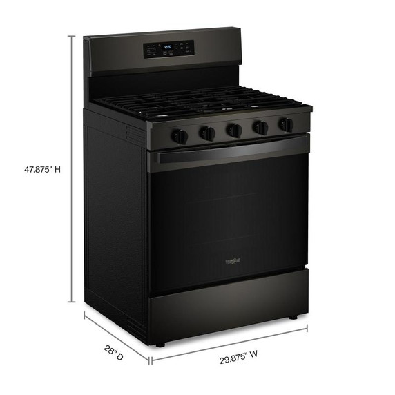 Whirlpool® Cuisinière au gaz de 30 pouces avec friture et cuisson à air, autonettoyante avec préchauffage WFGS5030RV