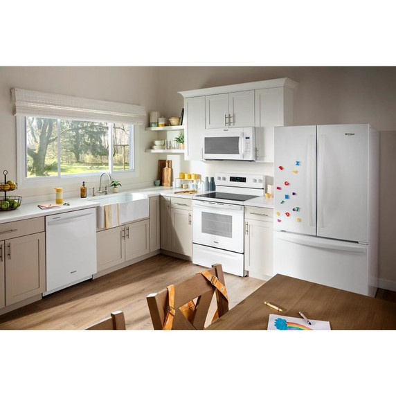 Whirlpool® Four à micro-ondes à hotte intégrée avec une puissance de cuisson de 900 watts de 30 po et 1,7 pi cu YWMMS3130RW