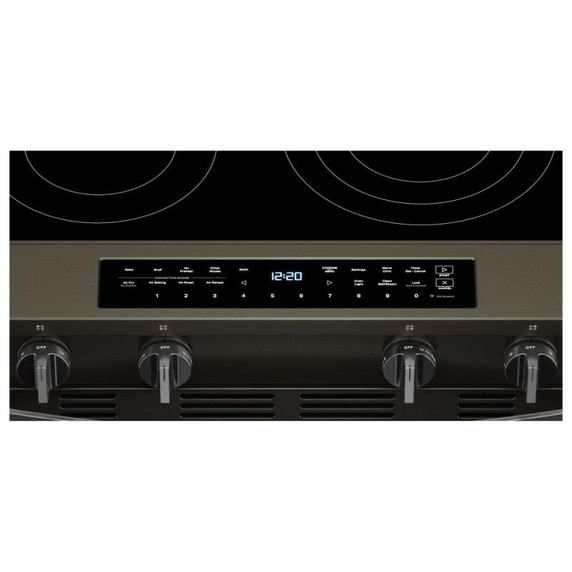 Whirlpool® Cuisinière coulissante électrique intelligente avec convection véritable, friture à air sans préchauffage, revêtement WipeClean™, autonettoyage/nettoyage à la vapeur et préchauffage très rapide - 30 po YWSES7530RV