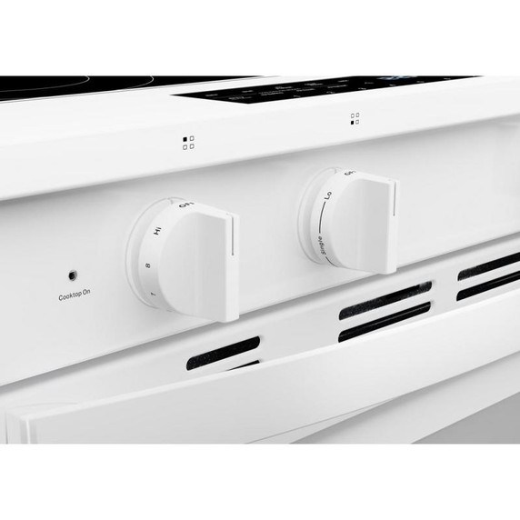 Whirlpool® Cuisinière électrique inteligente à commandes frontales de 30 pouces avec technologie de cuisson à air, revêtement WipeClean™, vapeur/auto-nettoyage, préchauffage à grande vitesse et capacité de 5.3 pi cu YWSES7530RW