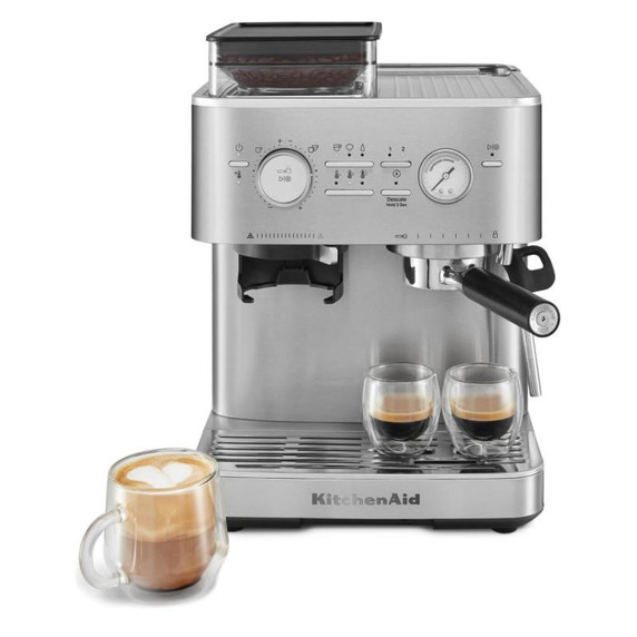 Kitchenaid® Machine à espresso semi-automatique avec moulin à meule KES6551SX