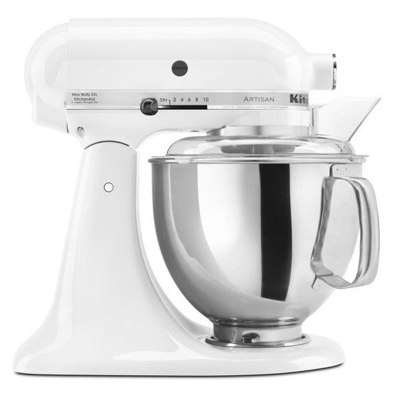 Batteur sur socle à tête inclinable KitchenAid de 4.7 L (5 pintes) de la série Artisan KSM150PSWH