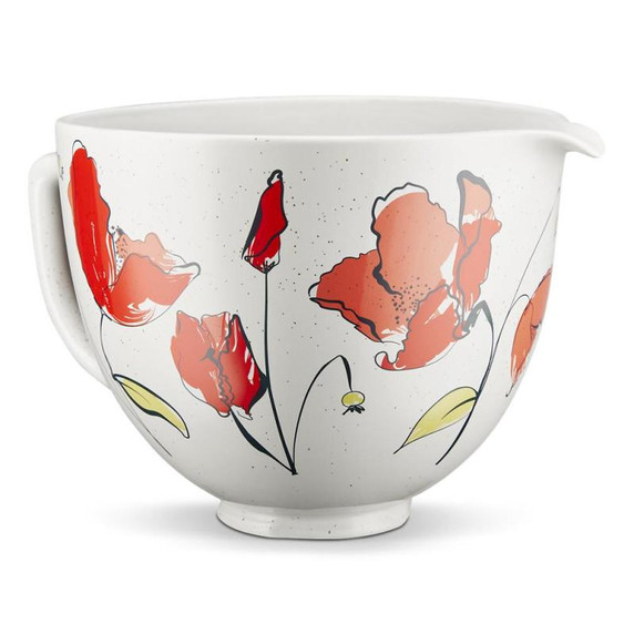 Kitchenaid® Bol en céramique de 5 pintes avec motifs de coquelicots KSM2CB5PPY