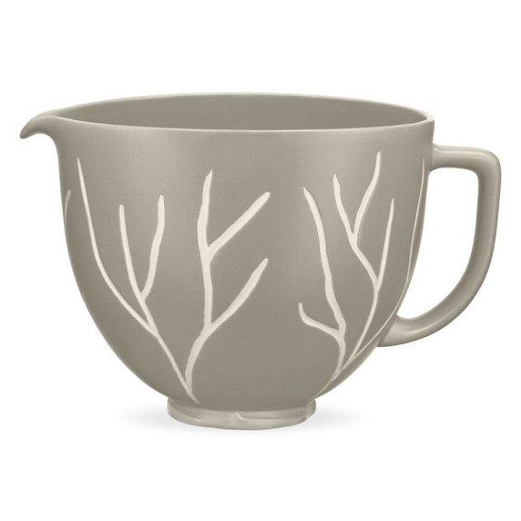 Kitchenaid® Bol en céramique à motifs de feuilles de 5 pintes KSM2CB5BL