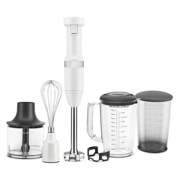 Kitchenaid® Mélangeur à main câblé à vitesses variablesavec accessoires. KHBV83WH