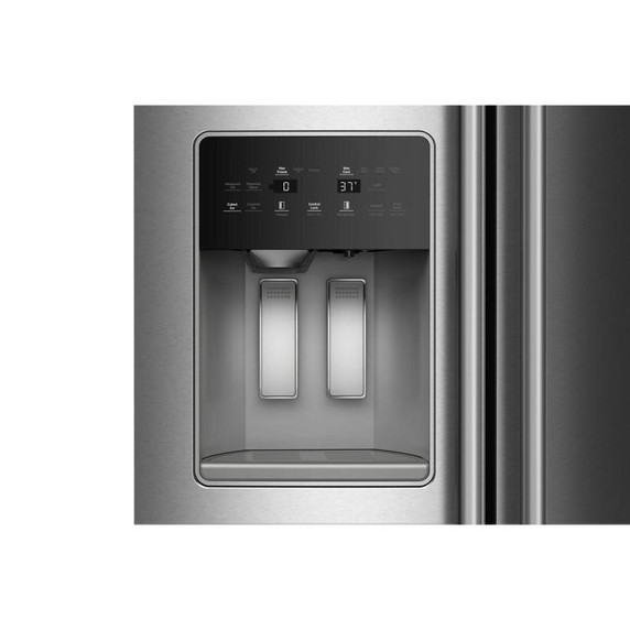 Kitchenaid® Réfrigérateur côte à côte avec distributeur d’eau et de glaçons extérieur et fini PrintShield™ - 28.7 pi cu KRSF536RPS