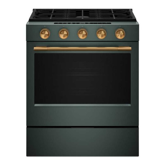 Kitchenaid® Cuisinière au gaz coulissante intelligente avec modes de cuisson à convection et brûleur 2 en 1 - 5 pi cu KSGS530SJP