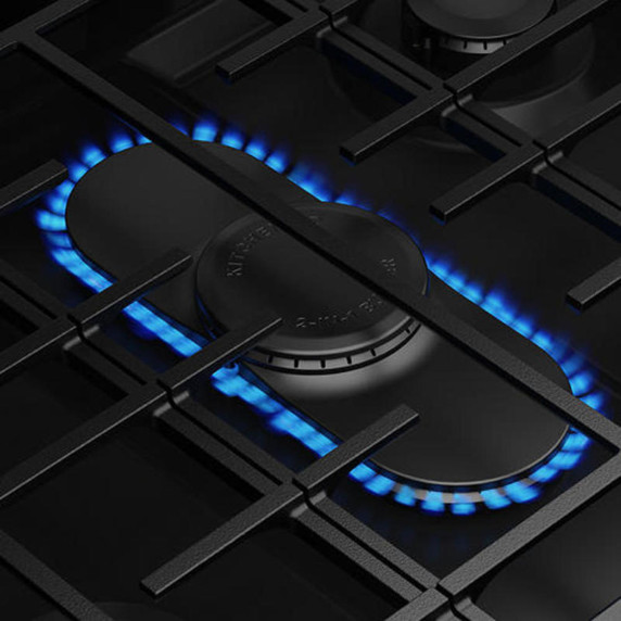 Kitchenaid® Cuisinière au gaz coulissante intelligente avec modes de cuisson à convection et brûleur 2 en 1 - 5 pi cu KSGS530SJP