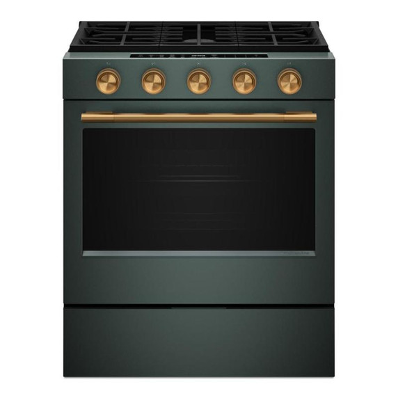Kitchenaid® Cuisinière au gaz coulissante intelligente avec modes de cuisson à convection et brûleur 2 en 1 - 5 pi cu KSGS530SJP