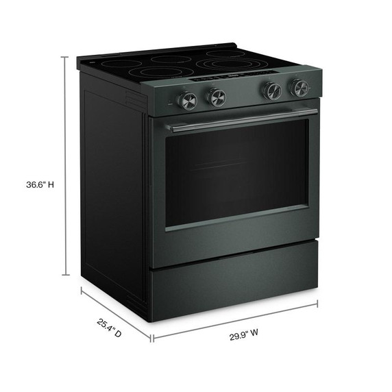 Kitchenaid® Cuisinière électrique coulissante avec deux éléments Even-Heat™ Hyper et modes de cuisson à convection - 5,3 pi cu YKSES530SJP