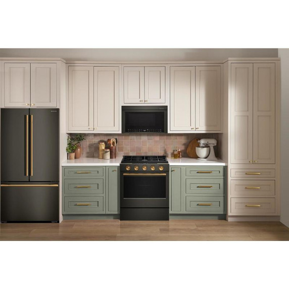 Kitchenaid® Cuisinière au gaz coulissante intelligente avec modes de cuisson à convection et brûleur 2 en 1 - 5 pi cu KSGS530SBE