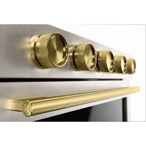 Kitchenaid® Cuisinière au gaz coulissante intelligente avec modes de cuisson à convection et brûleur 2 en 1 - 5 pi cu KSGS530SPS