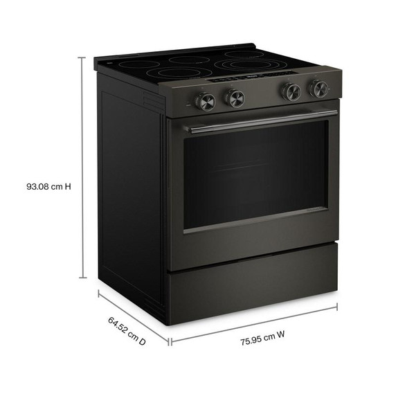 Kitchenaid® Cuisinière électrique coulissante avec deux éléments Even-Heat™ Hyper et modes de cuisson à convection - 5,3 pi cu YKSES530SBE