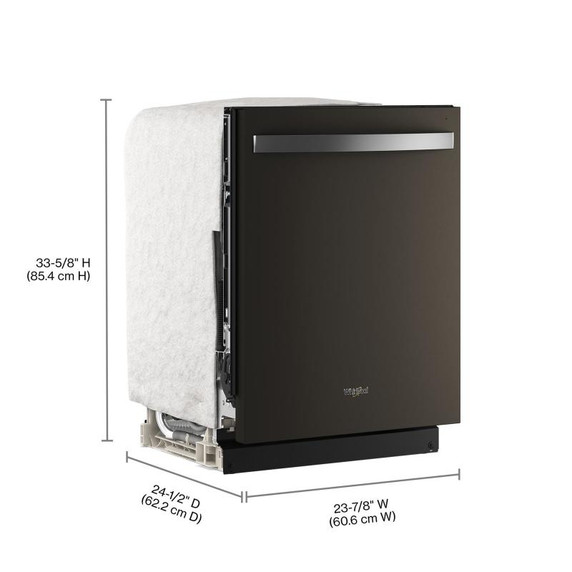 Lave-vaisselle Whirlpool® de 24 pouces avec fonction de lavage à couverture totale et séchage automatique à l'air libre en acier inoxydable noir résistant aux traces de doigts WDTS8024SV