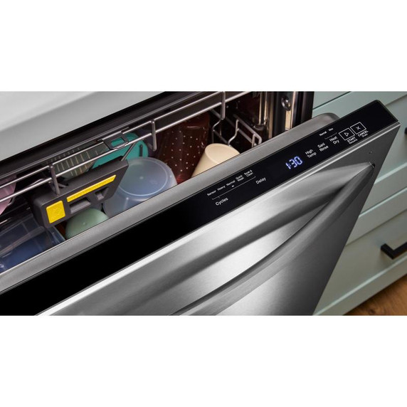 Lave-vaisselle Whirlpool® de 24 pouces avec fonction de lavage à couverture totale et séchage automatique à l'air libre, en acier inoxydable résistant aux traces de doigts WDTS8024SZ