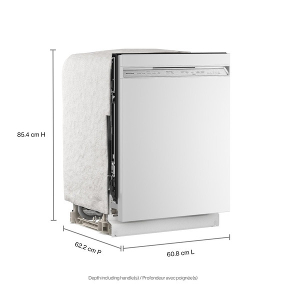 Kitchenaid® Lave-vaisselle à troisième panier à ustensiles avec plus de 30 jets de lavage à couverture totale - 47 dBA KDFS224SWH