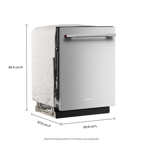 Kitchenaid® Lave-vaisselle à troisième panier avec plus de 40 jets de lavage à couverture totale - 41 dBA KDTS324SPS