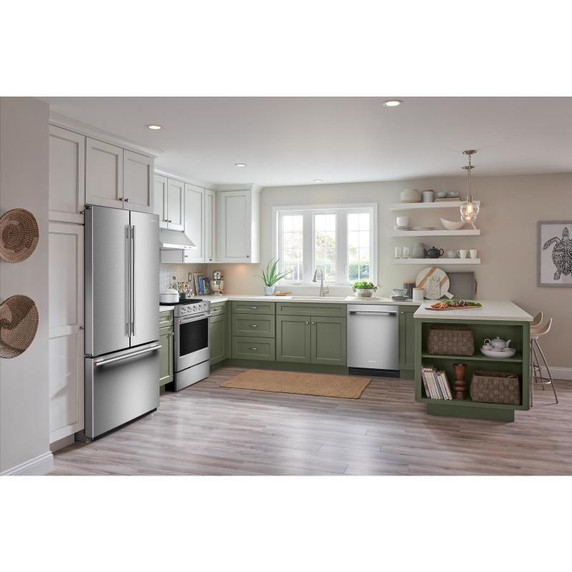 Kitchenaid® Réfrigérateur à portes françaises et profondeur de comptoir avec distributeur intérieur - 24 pi cu et 26 po KRFC236SPS