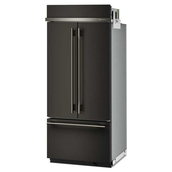 Kitchenaid® Réfrigérateur encastré à congélateur inférieur avec intérieur platine- 36 po - 20.8 pi cu KBFN536SBE