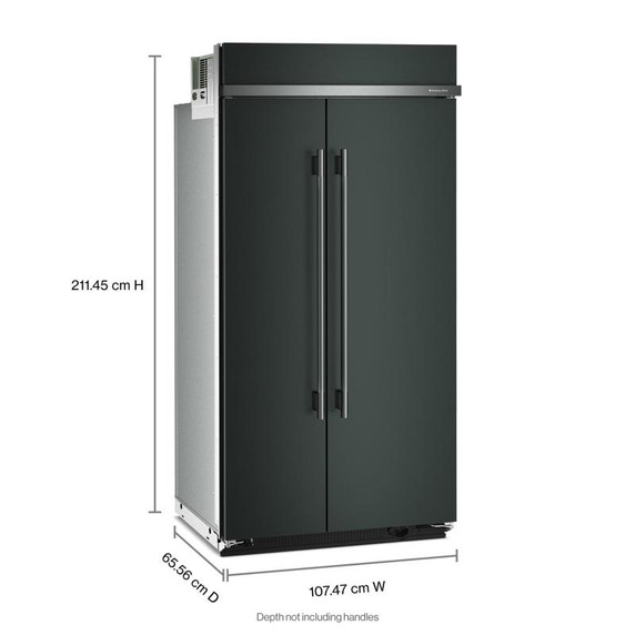 Kitchenaid® Réfrigérateur côte à côte encastré avec intérieur platine - 42 po - 25.5 pi cu KBSN742SJP