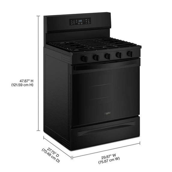 Whirlpool® Cuisinière au gaz avec technologie de cuisson à air - 30 po WFGS5730SB