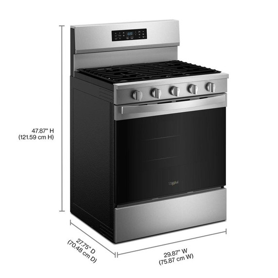 Whirlpool® Cuisinière au gaz avec technologie de cuisson à air - 30 po WFGS5730SZ
