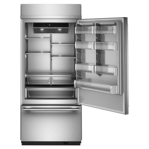 Kitchenaid® Réfrigérateur encastré à congélateur inférieur avec intérieur platine - 36 po - 20.8 pi cu KBBR336SPS