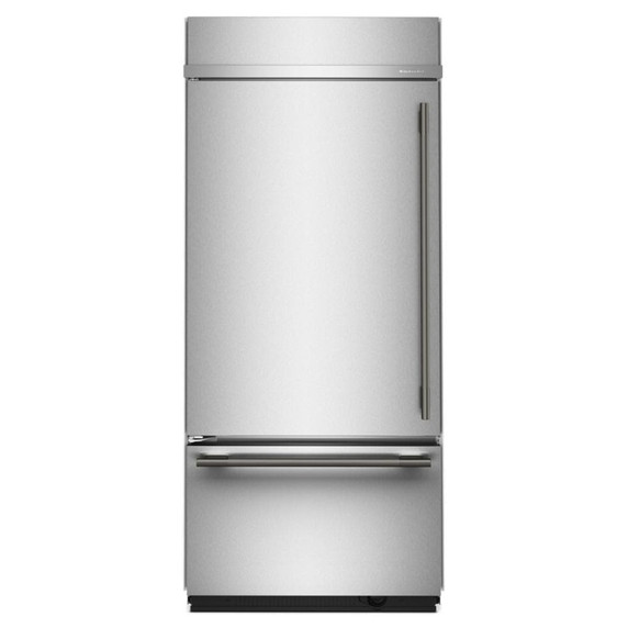 Kitchenaid® Réfrigérateur encastré à congélateur inférieur avec intérieur platine - 36 po - 20.8 pi cu KBBL336SPS