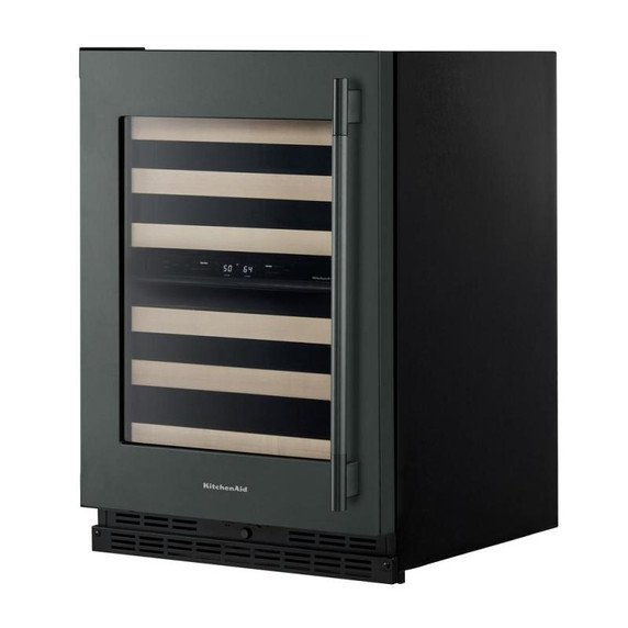 Kitchenaid® Cellier sous le comptoir avec porte-bouteilles à devant en bois à pleine extension - 24 po KUWL524SJP