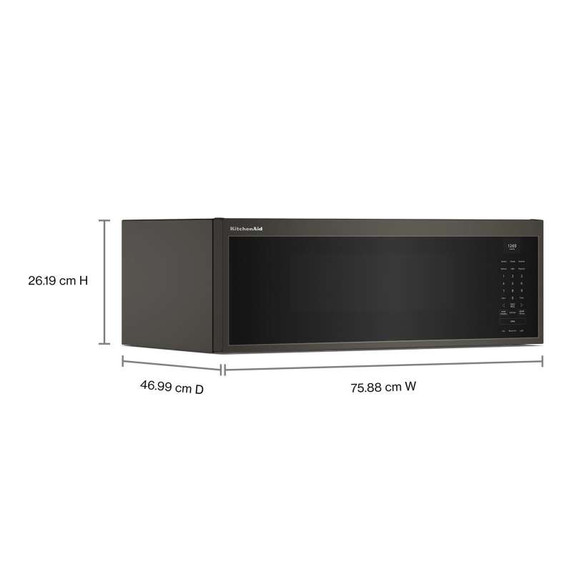 Kitchenaid® Four à micro-ondes à hotte intégrée à profil bas intelligent avec ventilateur double YKMML550RBE