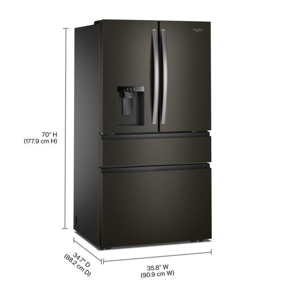 Réfrigérateur à portes françaises Whirlpool® à capacité familiale et tiroir à températures flexibles de 29 pi cu WRMF3636SV