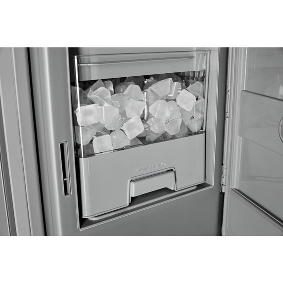 Kitchenaid® Réfrigérateur à portes françaises avec distributeur d’eau et de glaçons extérieur et tiroir réfrigéré pleine largeur FreshChill™ - 29 pi cu KRMF436SPS