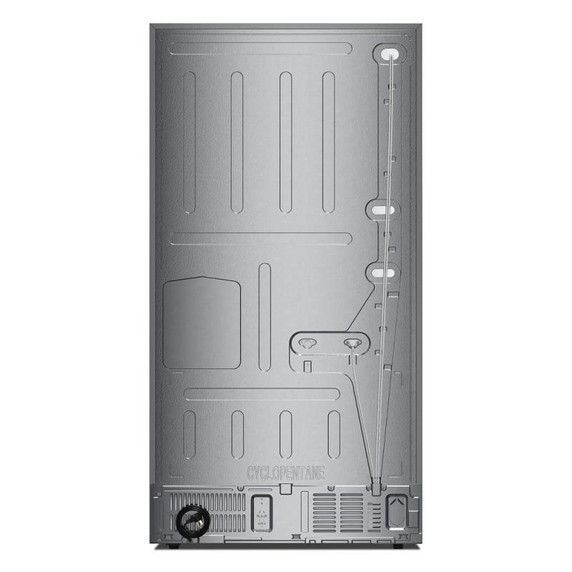 Kitchenaid® Réfrigérateur à portes françaises avec distributeur d’eau et de glaçons extérieur et tiroir réfrigéré pleine largeur FreshChill™ - 29 pi cu KRMF436SBE