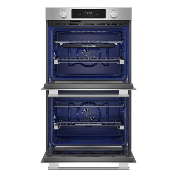 Kitchenaid® Four mural double électrique intelligent de 27 pouces avec modes de cuisson assistée - Fini PrintShield™ KOED727SPS