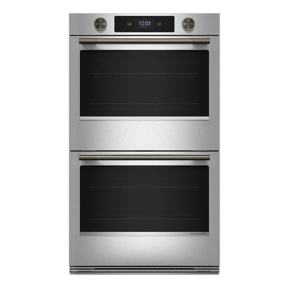 Kitchenaid® Four mural double électrique intelligent de 30 pouces avec modes de cuisson assistée - Fini PrintShield™ KOED730SPS