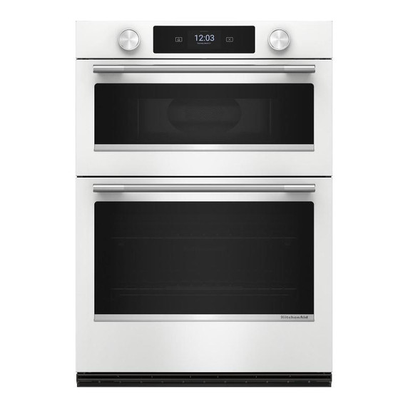 Kitchenaid® Four mural combiné électrique intelligent de 30 pouces avec modes de cuisson assistée - Blanc KOEC730SWH