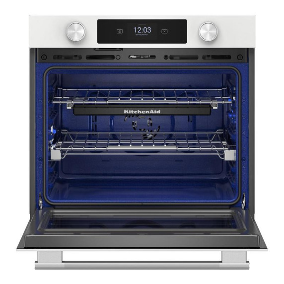 Kitchenaid® Four mural simple électrique intelligent de 30 pouces avec modes de cuisson assistée - Blanc KOES730SWH