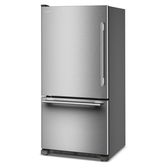 Kitchenaid® Réfrigérateur à congélateur inférieur et profondeur standard avec porte à charnière à gauche de 22 pi cu - 33 po KRBL133SPS