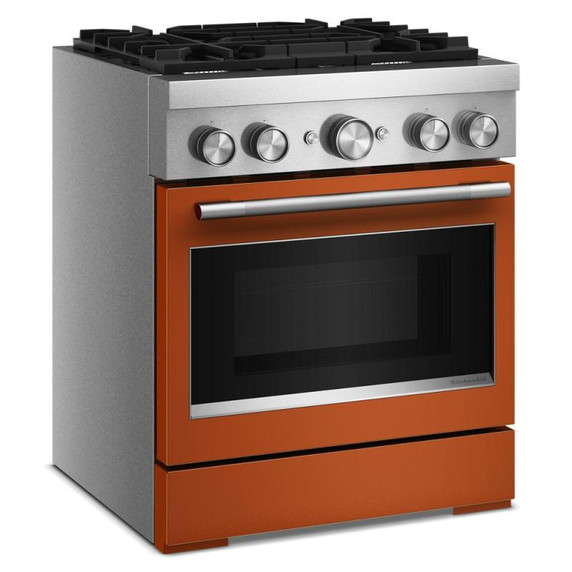 Kitchenaid® Cuisinière bicombustible de style commercial à 4 brûleurs avec mode de friture à air sans préchauffage de 30 po KFDS930SSC