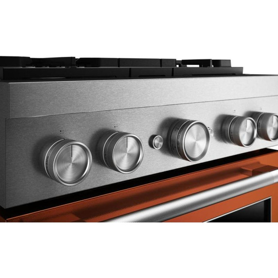 Kitchenaid® Cuisinière bicombustible de style commercial à 4 brûleurs avec mode de friture à air sans préchauffage de 30 po KFDS930SSC