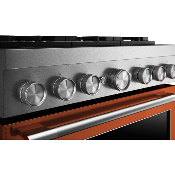 Kitchenaid® Cuisinière bicombustible de style commercial à 6 brûleurs avec mode de friture à air sans préchauffage de 36 po KFDS936SSC