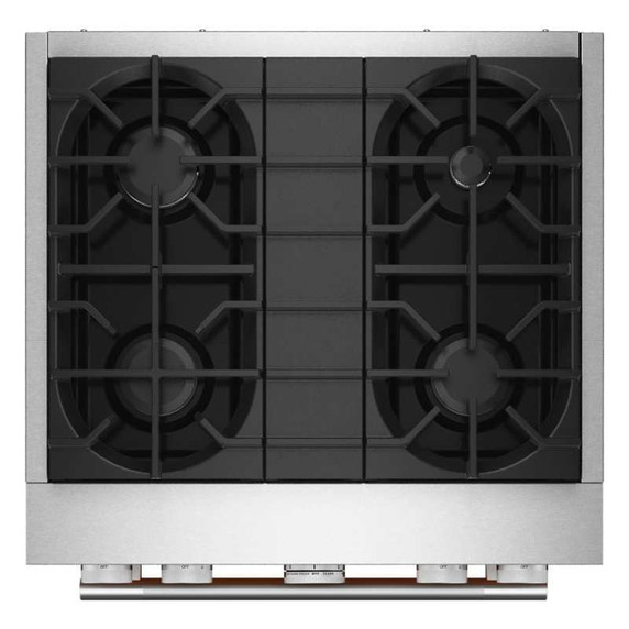 Kitchenaid® Cuisinière bicombustible de style commercial à 4 brûleurs avec mode de friture à air sans préchauffage de 30 po KFDS930SAG