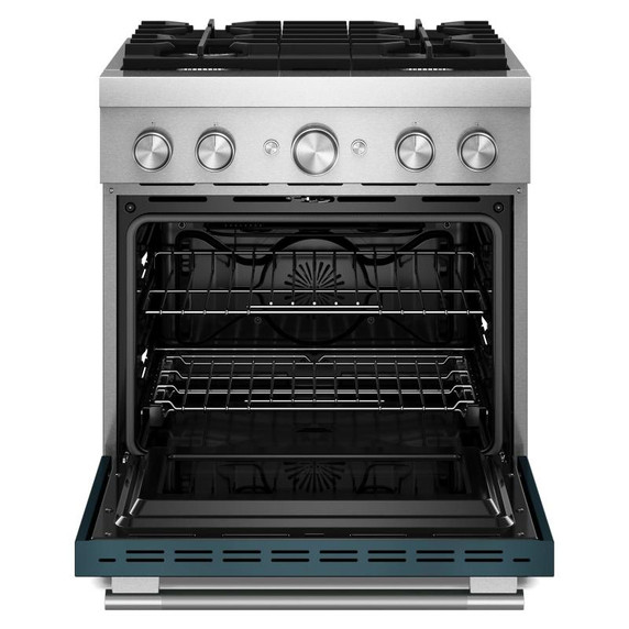 Kitchenaid® Cuisinière bicombustible de style commercial à 4 brûleurs avec mode de friture à air sans préchauffage de 30 po KFDS930SAG