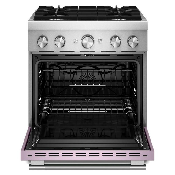 Kitchenaid® Cuisinière bicombustible de style commercial à 4 brûleurs avec mode de friture à air sans préchauffage de 30 po KFDS930SWF